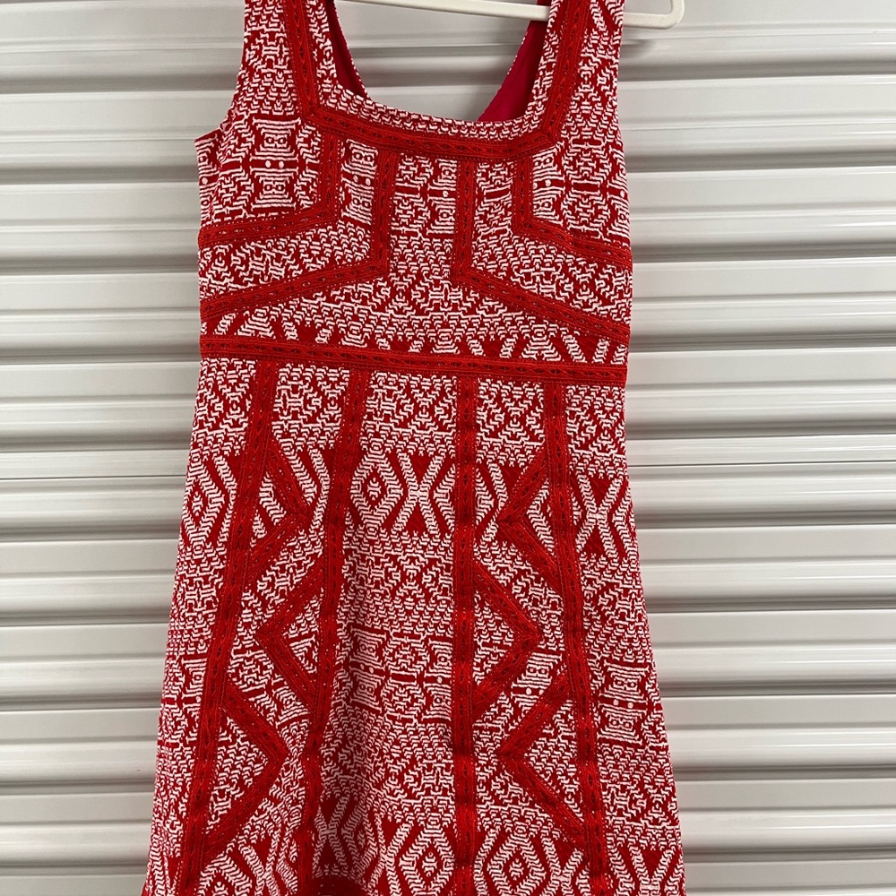 Anthropologie Maeve Vibrant Red Knit Dress Size 8 - Picture 3 of 5